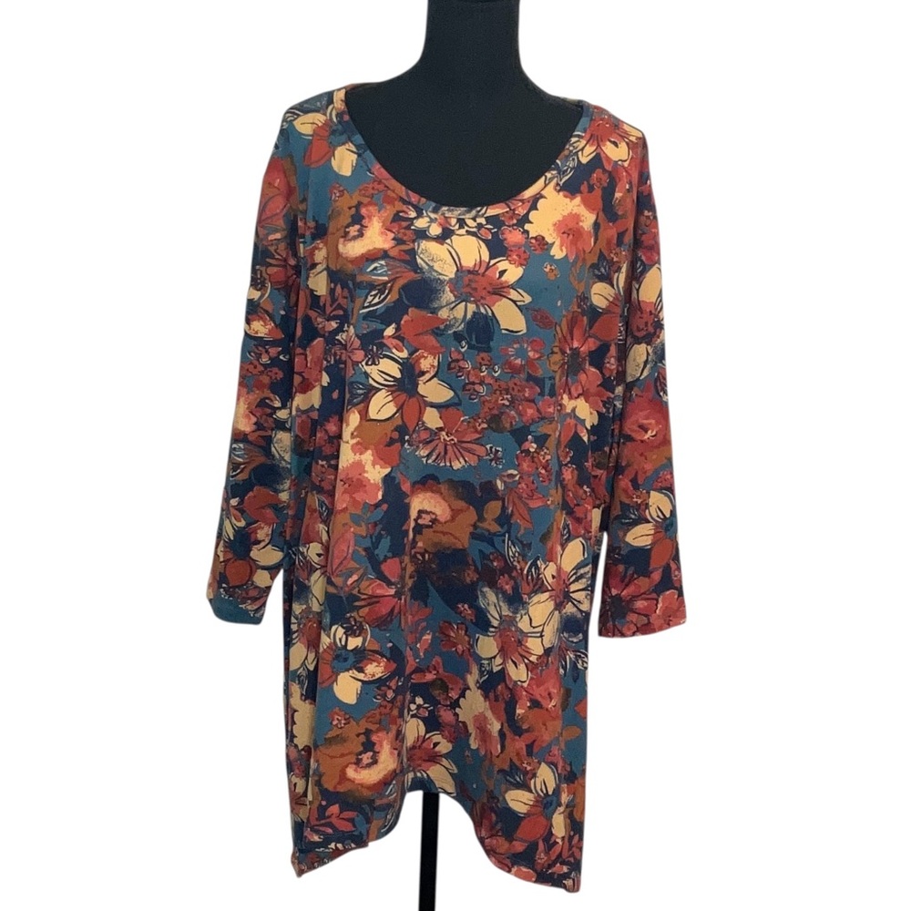 D & Co. Brushed Heavenly Jersey Floral Tunic, NWOT - Picture 3 of 11